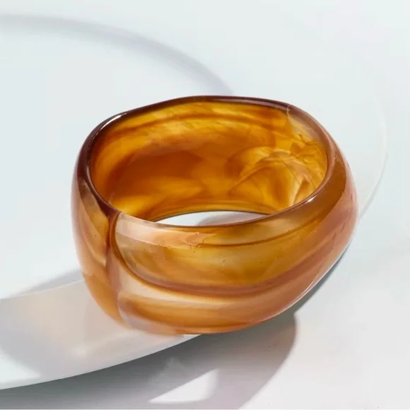 Orange Chunky Bangle Bracelet - Picture 1 of 5